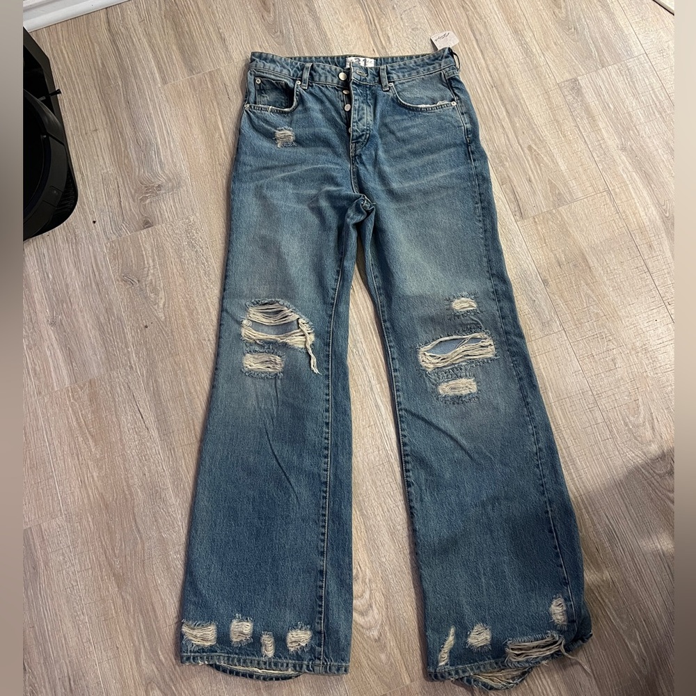 Free People distressed flare jeans